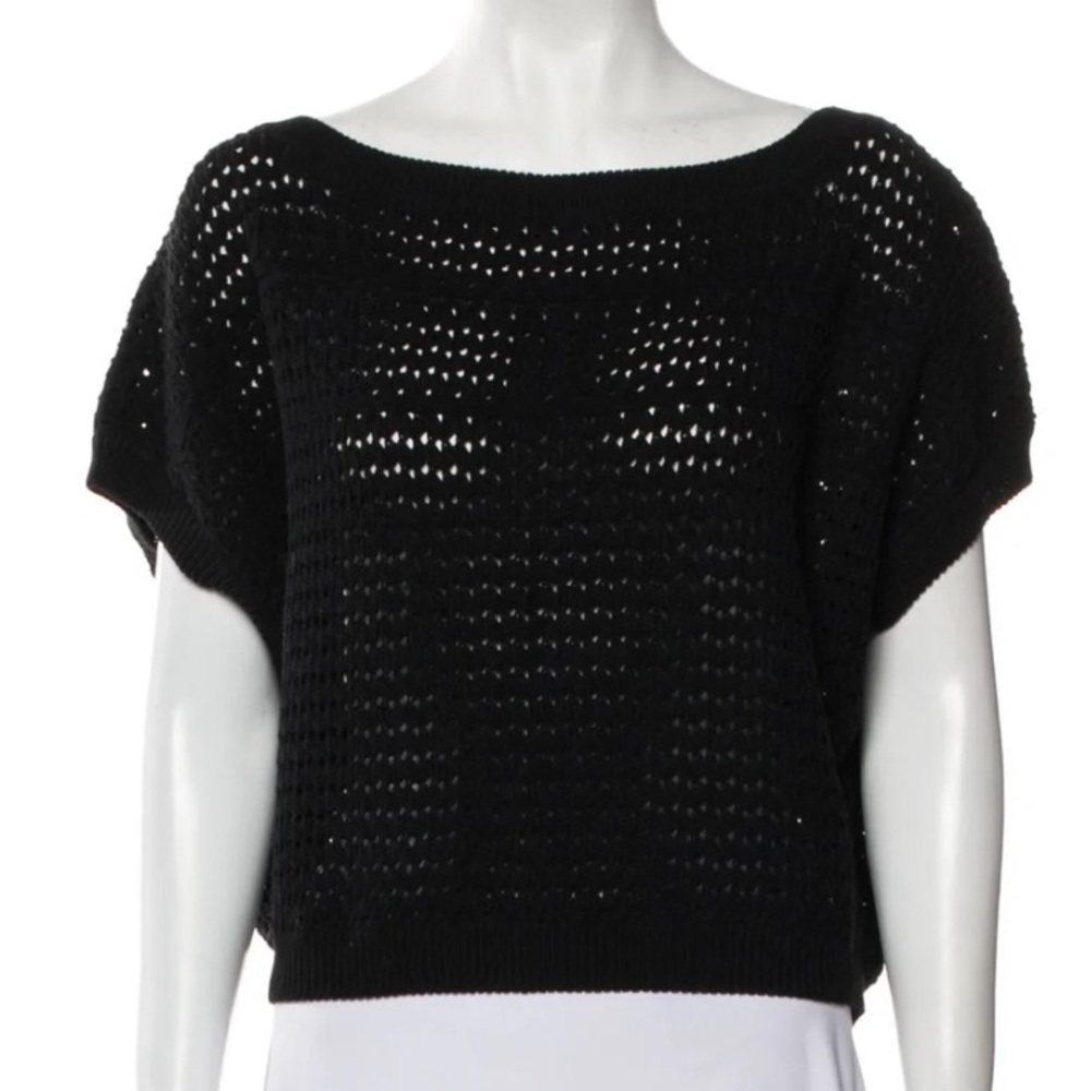 White + Warren Bateau Neckline Sweater Black Size L